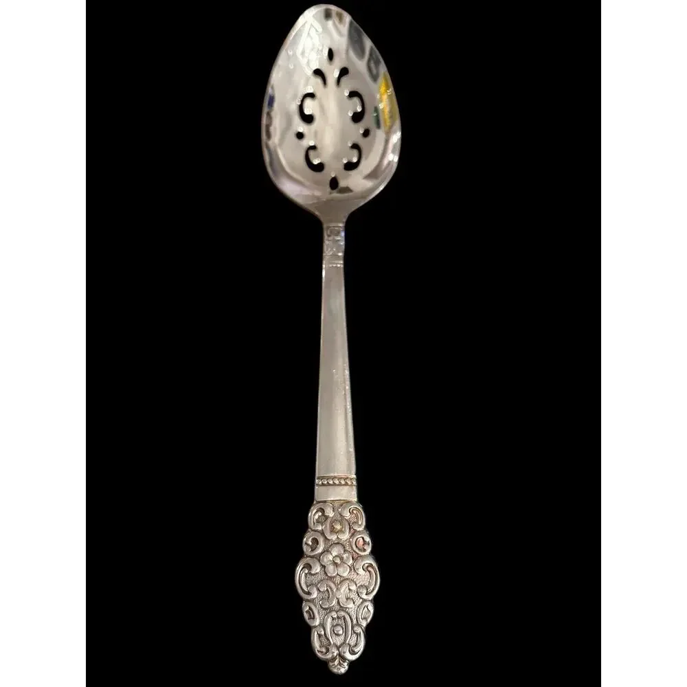 Vtg ONEIDA Portobello Stainless Pierced Tablespoon Serving Spoon Discontinued